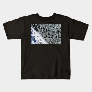 Ice floe on the river aerial view Kids T-Shirt